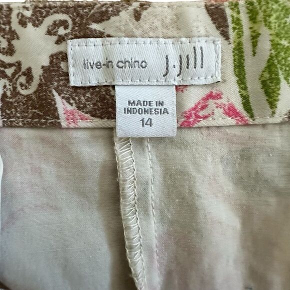 J. Jill ~ Women’s Floral live in chino skirt ~ zipper and button closure ~ sz 14 - Picture 8 of 10